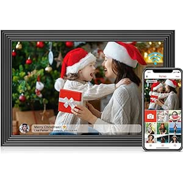 FRAMEO WiFi digitālais attēlu rāmis, 10,1 collas digitālais attēlu rāmis, iebūvēta 32 GB atmiņa, 1280 x 800 IPS LCD skārienekrāns, automātiska pagriešana, tūlītēja mirkļu kopīgošana, izmantojot lietotni Frameo no jebkuras vietas