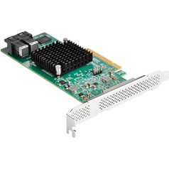 SilverStone SST-ECS05 — PCI-E karte auf Servernivau Gen 3.0 x8, 8x SAS(12Gb/s)/SATA(6Gb/s) porti ar LSISAS3008 kontrolieri, unterstützt RAID 0,1,1E,10, mazs-profile