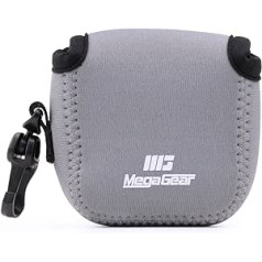 MegaGear MG1314 GoPro Hero 7, Hero 6, Hero 5, Sony DSC-RX0 Ultraleichte Kameratasche aus Neopren, ar Karabiner Haken — Grau