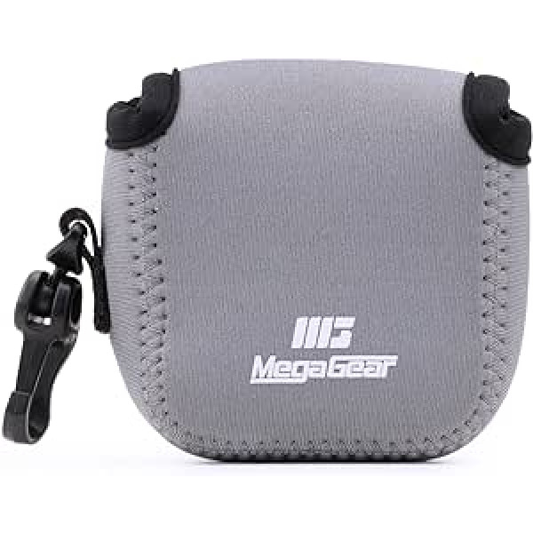 MegaGear MG1314 GoPro Hero 7, Hero 6, Hero 5, Sony DSC-RX0 Ultraleichte Kameratasche aus Neopren, mit Karabiner Haken - Grau