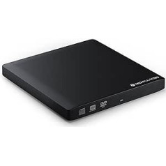 techPulse120 USB 3.1 Type-C External DVDRW CDRW Writer Aluminium Black Burner Superdrive DVD CD Ultra Slim for Computer Notebook Ultrabook Windows 10 Mac OS Apple iMAC MacBook