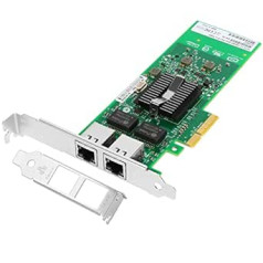 Euqvos Gigabit tīkla karte Intel E1G42ET Dual RJ45 Ports 82576 Chip PCI Express 2.0 x1 NIC operētājsistēmai Windows Server, Win8, 10, XP un Linux