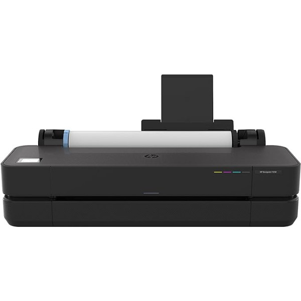 HP DesignJet T250 lielformāta printeris 24 collu līdz A1 mobilā drukāšana Wi-Fi Gigabit Ethernet ātrgaitas USB 2.0 (5HB06A) melns