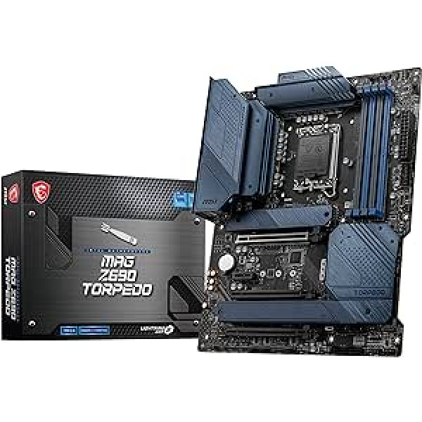 MSI MAG Z690 TORPEDO spēļu mātesplate ATX, atbalsts Intel 12. paaudzes procesoriem, LGA 1700, 16 Duet Rail VRM 70A, DDR5 atmiņas palielināšana 6400+MHz/OC, 1 x PCIe 5.0 x16, 3 x M.2 Gen4, LAN