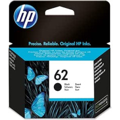 HP 62 melna oriģinālā tintes kasetne, standarta ietilpība, melna