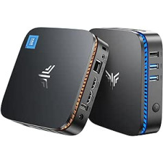 Mini PC 12. paaudzes Intel Alder Lake N100 (līdz 3,4 GHz), 1024 GB (1 TB) NVME M.2 SSD, 16 GB DDR4 mikro datora mini dators ar 4K HDMIX2/WiFi, BT4.2/Gigabit Ethernet darbam birojā, skolā, mājās Teātris