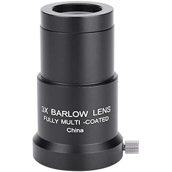 Barlow 3X, 1.25 Inch 31.7 mm Barlow Lens, Metal Astronomy Telescope Eyepiece Barlow Lens Telescopic Accessories for Telescope Eyepiece