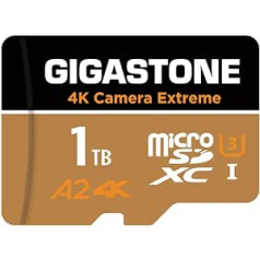 GIGASTONE 1TB Micro SD Card, 4K Camera Extreme Max, up to 160/140 MB/s, MicroSDXC Memory Card for Gopro Drone DJI Switch, A2 V30 U3 + Adapter