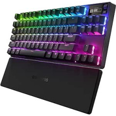 SteelSeries Apex Pro TKL bezvadu mehāniskā spēļu tastatūra, pasaulē ātrākā tastatūra, pielāgojama reakcija, Bluetooth 5.0, 2,4 GHz, amerikāņu (QWERTY) izkārtojums