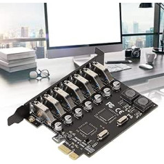 CCYLEZ PCIE uz USB 3.0 karte ar 7 portiem, 5 Gbps ātras pārsūtīšanas ātruma USB 3.0 adaptera karte, kas ir saderīga ar USB 2.0 un 1.1, USB moduļa paplašināšanas karte 5 V
