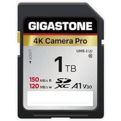 GIGASTONE 1TB SD Card, 4K Camera Pro, Speed up to 150/120MB/s, V30 U3 SDXC Ultra HD UHD Video for DSLR, Canon, Nikon, Sony, Pentax, Kodak, Olympus, Panasonic with 1 Mini Bag