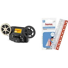 Kodak REELS un Super 8 filmu ciparu pārveidotājs ar 5 collu ekrānu, skeneris pārvērš filmas digitālos MP4 failos SD kartē, melna un Hama līmplēve Super 8 filmām, iepakojumā 100, sarkana