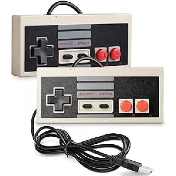 2 Pack miadore NES Controller USB Gamepad for PC/Mac, Classic USB NES Controller Joystick Joypad for Windows PC/MAC/Raspberry Pi3/RetroPie NES Emulator