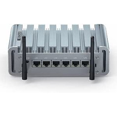 WEIDIAN Firewall Mini PC 2.5GbE, Mini PC, OPNsense, VPN, Router PC, Celeron J4125, 6 x I225-V 2.5GbE Ethernet porti, HD, RS232 COM, USB3.0, SIM slots, 8G DDR4 128G SSD, Auto Power On SSD , VESA, metāla korpuss