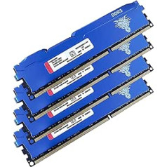 DDR3 32GB Kit (8GBx4) Desktop RAM 1600MHz PC3-12800 UDIMM Non-ECC Unbuffered 1.5V 2Rx8 Dual Rank 240-Pin CL11 PC Computer Memory Upgrade Module Memory Kit (Blue)