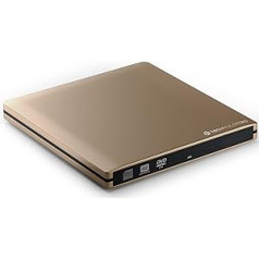 techPulse120 USB 3.0 & Type C External CD & DVD Writer Burner Superdrive Portable for Computer Notebook Ultrabook MacOS Apple iMAC MacBook Gold