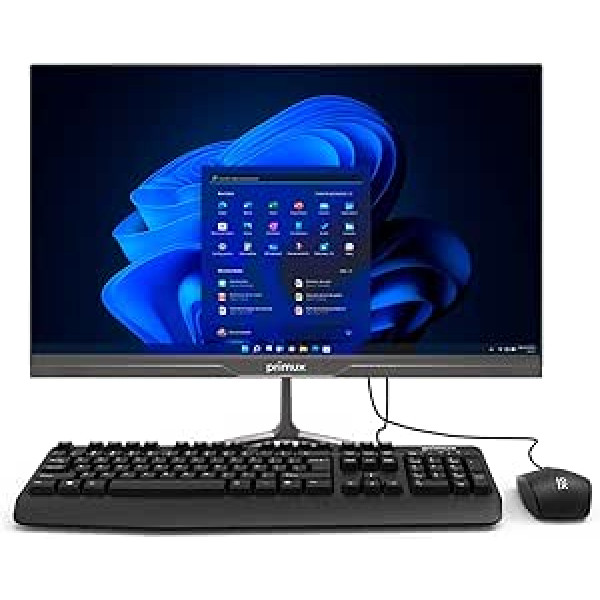 Viss vienā AIO PRIMUX 2404F 23,8" Intel Ceroon N4020 RAM 4GB cietais disks 128GB Windows 11 Pro ar tastatūru un peli