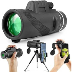 12 x 50 High Definition Monocular Telescope, GuKKK High Performance Waterproof and Anti-Fog Monocular with Smartphone Holder and Tripod, BAK4 Prism Monocular for Wild Animals, Bird Watching, Travel