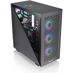 Thermaltake sadalītājs 300 TG Air Black | Mid-Tower ATX datora korpuss | Rūdīta stikla sānu panelis | Tīkla panelis | Melns, CA-1S2-00M1WN-02