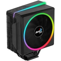 Aerocool Cylon 4 ARGB CPU Cooler, 1 x 120 mm PWM Fan, ASUS Aura Sync, Mystic Light Sync, Gigabyte RGB Fusion, Compatible with AMD and Intel Platforms, The Perfect Air Cooling Solution, Black