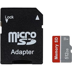 UJIWEPOMFSD Micro SD Card 512 GB Memory Card High Speed SD Card Micro SD Can be used for Smartphone, Drone, Dash Cam, Surveillance Camera and Body Cam