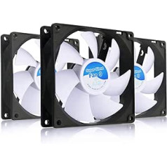 AABCOOLING Super Silent Fan 9 - Quiet and Eficient 92 mm Case Fan with 4 Anti-Vibration Pads - Wentilator, PC Fan, Cooling Fan, Housing Fan, 13.6 dB, 58 m3/h - Value Pack of 3