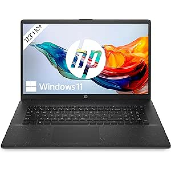 HP klēpjdators | 17,3 collu HD+ displejs | Intel Celeron N4120 | 8 GB DDR4 RAM | 256 GB SSD | Intel UHD grafikas | Windows 11 | QWERTZ | Melns