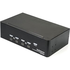 StarTech.com 4 portu divu DisplayPort KVM slēdzis — DisplayPort 1.2 KVM — 4K 60 Hz — DisplayPort slēdzis — USB KVM slēdzis