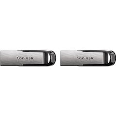 SanDisk Ultra Flair USB 3.0 zibatmiņas disks 64 GB (izturīgs un elegants metāla korpuss, paroles aizsardzība, lasīšanas ātrums 150 MB/s) Melns (2 pakojumā)