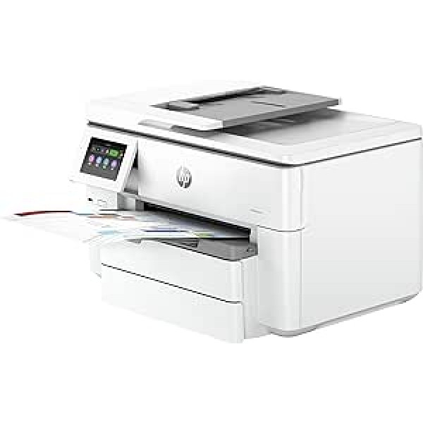 HP OfficeJet Pro 9730e daudzfunkciju printeris, 3 mēnešu bezmaksas drukāšana ar iekļautu HP Instant Ink, HP+, printeris, skeneris, kopētājs, fakss, Wi-Fi, LAN, abpusējais, gaisa nospiedums, pelēks/balts