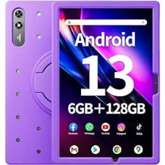 SGIN planšetdators 10.51 Zoll Android 13 planšetdators 6 GB RAM, 128 GB krātuve, 1200 * 1920 FHD IPS displejs, astoņkodolu procesors, dubultā kamera (5 MP+13 MP), WiFi, Bluetooth, GPS, C tips, GPS, 6200 mAh akumulators (Purple)