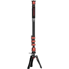 IFOOTAGE Cobra 3 C180F-P oglekļa šķiedras kameras monopods, teleskopisks video monopods, novatorisks pedāļu dizains, piemērots spoguļkamerām un videokamerām (180 cm)