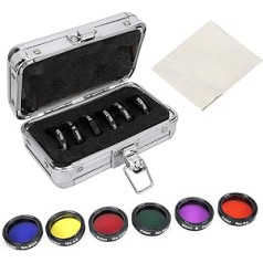 6 Pieces 1.25 Inch Telescopic Filter Kit Colourful Filter Accessories with Storage Box for Telescopic Eyepieces