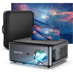 TOPTRO Projector, 8500 Lumen Projector Full HD 5G, WiFi Bluetooth Projector 4K Native 1080P LED Home Cinema Video Projector Compatible with Fire TV Stick, iOS/Android Smartphone, MAC/PC/Laptop, PPT,