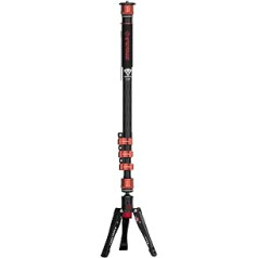 IFOOTAGE Cobra 3 C180F kameras monopods, kas izgatavots no oglekļa šķiedras, trīs vienā teleskopiskais video monopods, profesionālas fotografēšanas monopods, piemērots spoguļkamerām un videokamerām (180 cm)