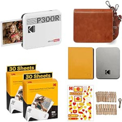 Kodak Mini 3 retro portatīvais fotoprinteris ātra HD fotoattēlu drukāšana 54x86 mm Bluetooth saderīgs ar iOS un Android 68 Pack Photo Paper White