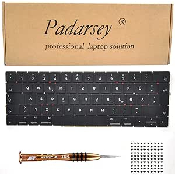 Padarsey Replacement German QWERTZ Keyboard Compatible with MacBook Pro13 A1706 15 Inch A1707 2016 2017 with 80 Screws Screwdriver