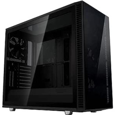 Fractal Design Define S2 Vision Blackout - Mid Tower Computer Case - High Airflow and Quiet Operation - Modular Interior - Dark Tinted Tempered Glass Side Panel