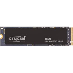 Crucial T500 2TB Gen4 NVMe M.2 iekšējais spēļu SSD, līdz 7400 MB/s, saderīgs ar klēpjdatoru un galddatoru + 1 mēnesis Adobe CC visas lietotnes — CT2000T500SSD8