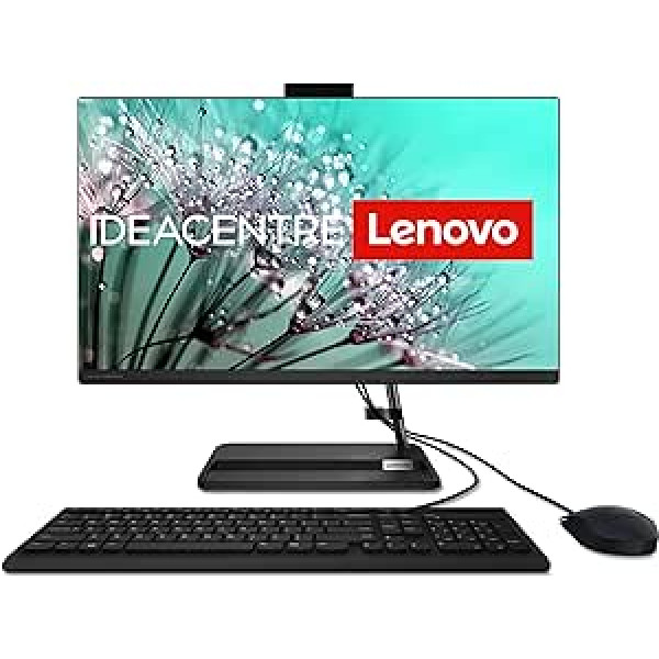 Lenovo IdeaCentre 3 viss vienā, 23,8 collu Full HD displejs, AMD Ryzen 7 7730U, 16 GB RAM, 1TB SSD, AMD Radeon Graphics, Win11 Home, QWERTZ, melns, komplektā tastatūra un pele, 3 mēneši Premium Care