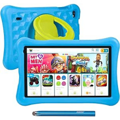 10.1 Inch Children's Tablet, 8 GB (4 + 4 Expand RAM 128 GB ROM, Funtab Tablet Children Child Safe KIDOZ App & Google Play Pre-installed, Android 13 Tablet for Children with Touch Pen, Child-friendly