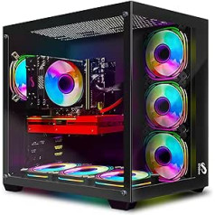 STGsivir Gaming Desktop PC, AMD Ryzen 7 5700X līdz 4,6 GHz, GeForce RTX 3060 Ti 8GB GDDR6, 32GB DDR4, 1TB SSD, 600M WiFi, BTB 5.0, RGB Fan x 7, W11H64