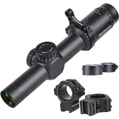 WestHunter Optics HD-S 1.2-6x24 medību šautenes tēmeklis, otrā fokusa plakne, šautenes tēmekļi, 30 mm taktiskā precizitāte, 1/2 MOA šautenes tēmelis šautenei/airsoftam/pneimatiskajai šautenei