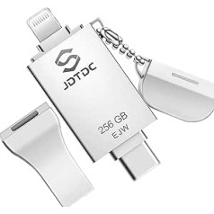 MFi Certified 256GB USB Flash Drive iPhone 3-in-1 USB Lightning Stick iPhone Photo Stick iPhone Memory Stick iPad External Memory Expansion Backup Photo Stick for iPhone/iPad/Android/PC