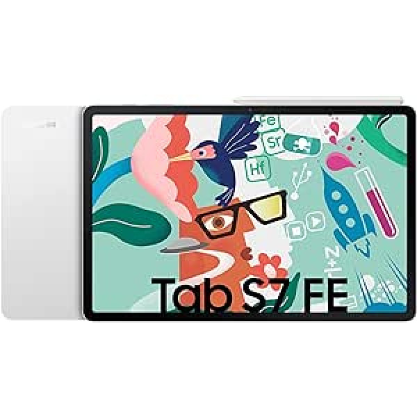 Samsung Galaxy Tab S7 FE, 12,4 collas, 64 GB iekšējā atmiņa, 4 GB RAM, Wi-Fi, Android planšetdators ar S Pen, Mystic Silver