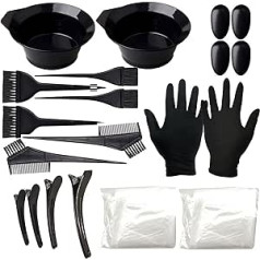 PMELCXD DIY Hair Dye Kit Beauty Salon Tool Set - 21 Pieces Hair Dye Tray Dye Brush Ear Cover Gloves for DIY Salon Hair Dye Tools Hair Dryer