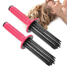 Brrnoo Iepakojumā 2 ruļļi Hair Fluffy Curling Iron Comb Neslīdoši Lokšķēres Matu veidošanas Instrumenti, Nekarstoši Mati Fluffy Curling Iron Comb Neslīdoši Curling Iron Matu veidošanas instrumenti Waves, L