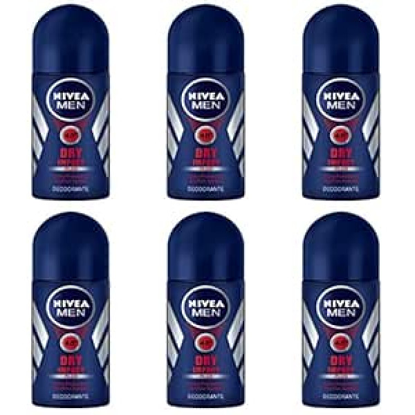 Nivea 6 освежителей воздуха для тела NIVEA для мужчин Dry Impact Plus, шариковый дезодорант на складе для мужчин