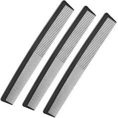 Leinuosen 3 pack Black Carbon Lift ķemmes ar metāla zariem Salon Bunting Back Combs Black Carbon ķemmes ar nerūsējošā tērauda pacēlāju (G stils)