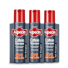 Alpecin Caffeine Shampoo C1-3 x 250 ml - Pret iedzimtu matu izkrišanu | Ievērojami vairāk matu | Stiprina matu saknes un matu augšanu | Matu kopšanas līdzekļi vīriešiem, ražoti Vācijā